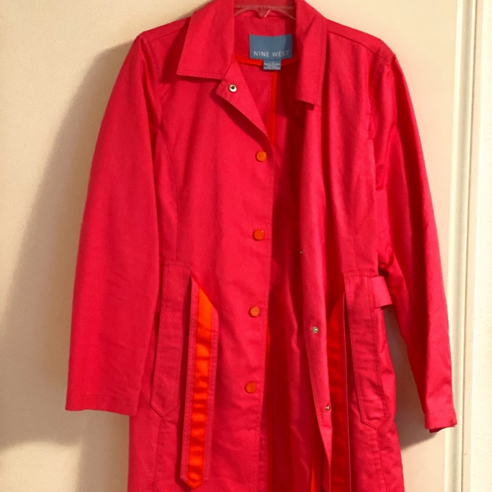 Hot pink rain jacket